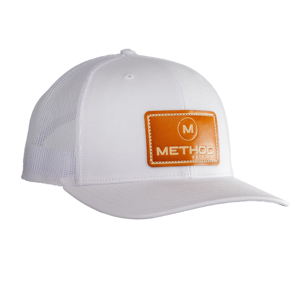 Method Golf Hat - White - Leather Patch
