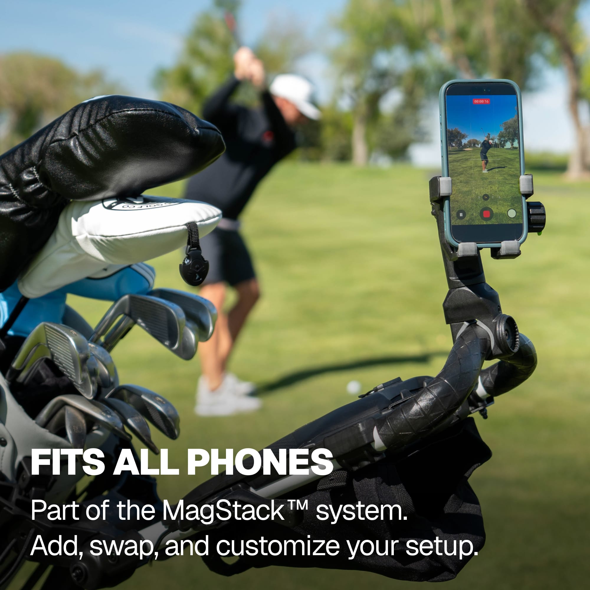PushStack Premium Phone Holder - For Push Carts – Method Golf Co